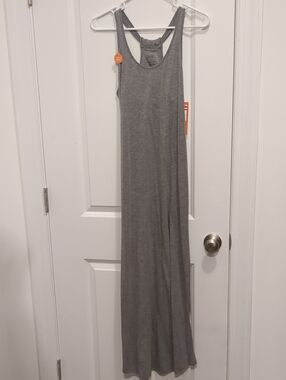 Gilligan & O'Malley Gray Racerback Maxi Dress